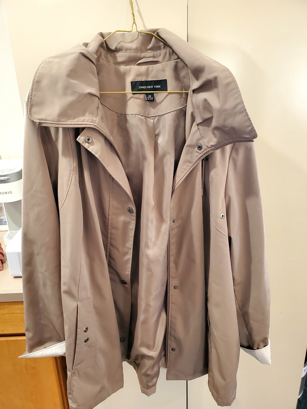 Jones New York Light Taupe Trench Coat